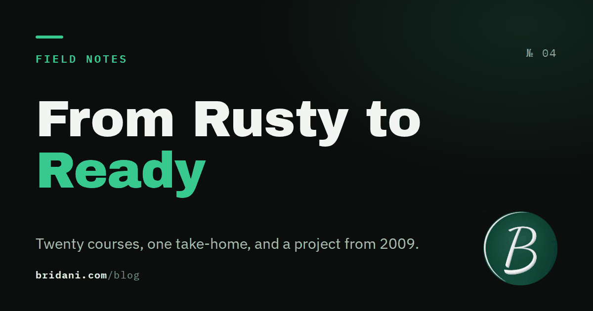 From Rusty to Ready