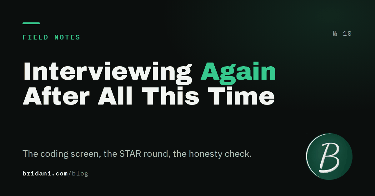 Interviewing Again After All This Time