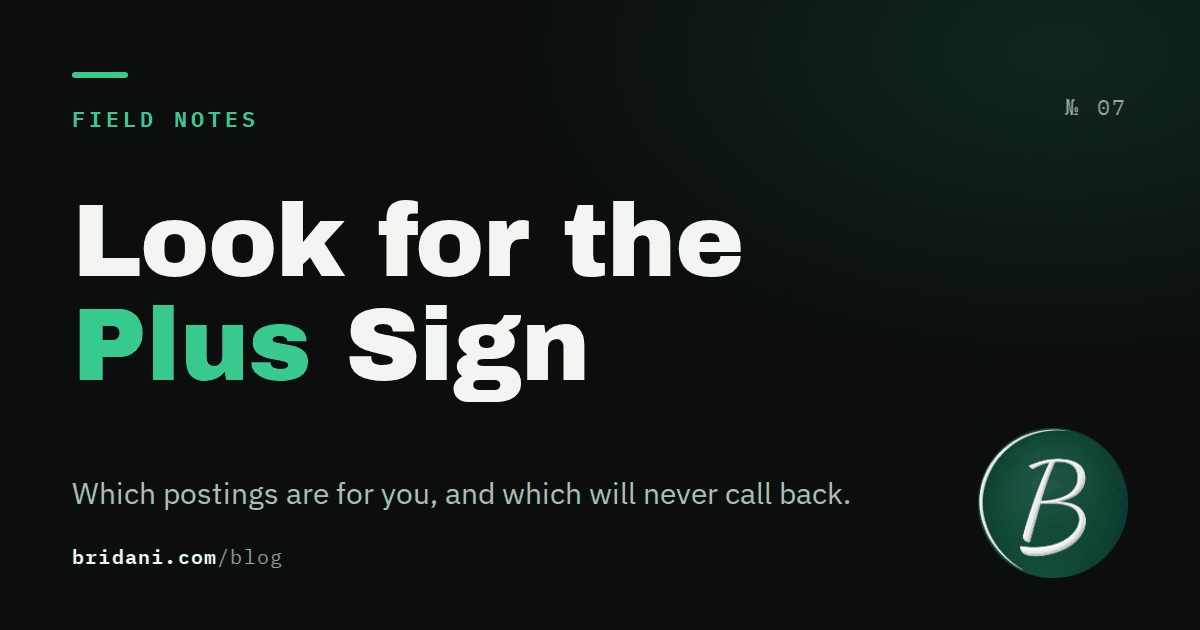 Look for the Plus Sign